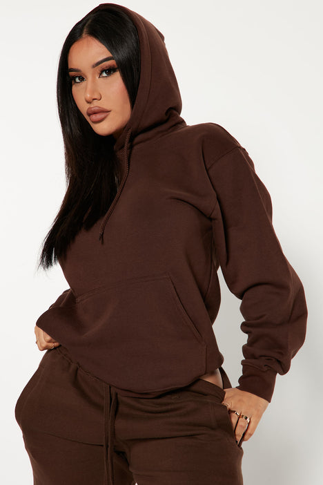 FULL TILT Oversized Zip-Up Hoodie Chocolate at  Women's Clothing store