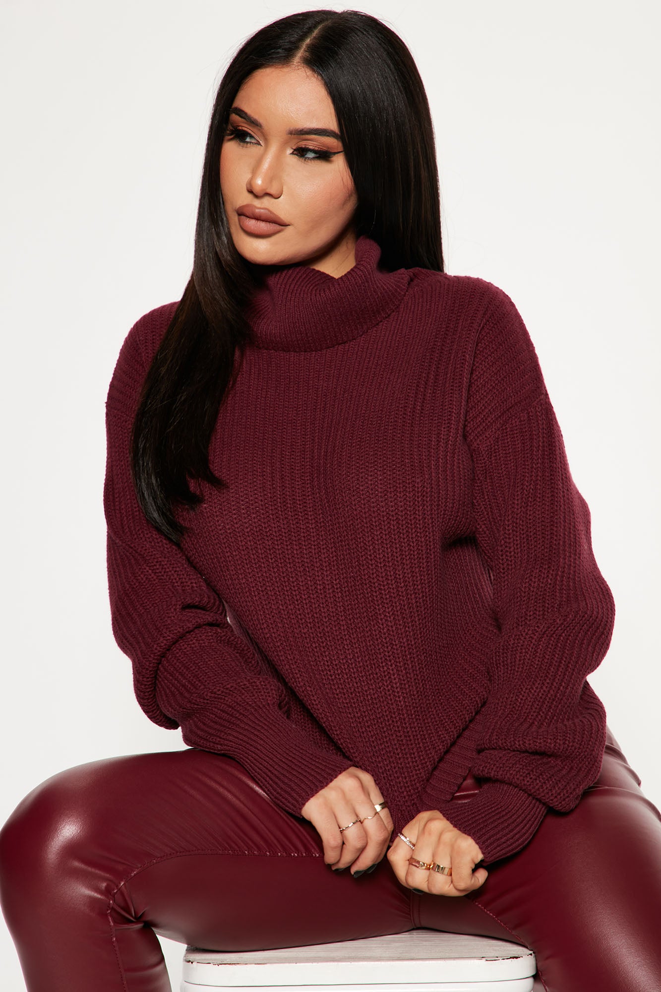 Maroon turtleneck 2025 womens