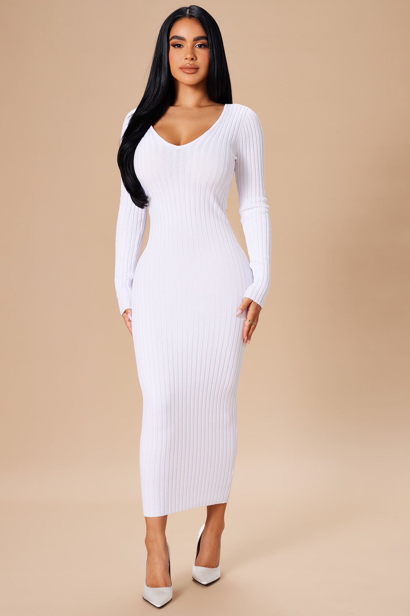 Long white dress fashion nova online