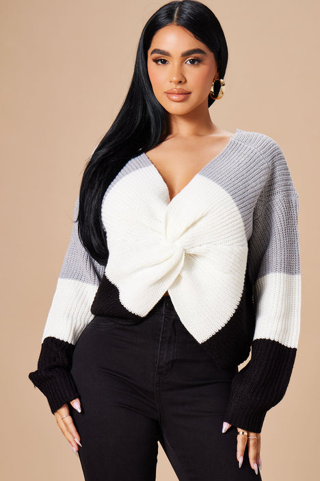 Just A Little Twisted Sweater Black