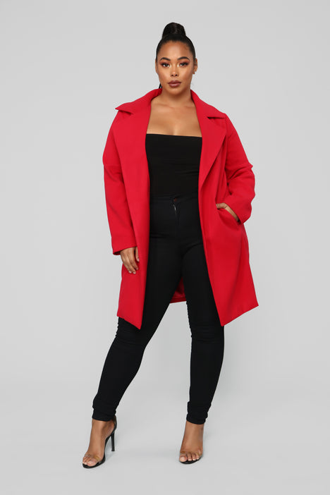 Fashion nova top red coat