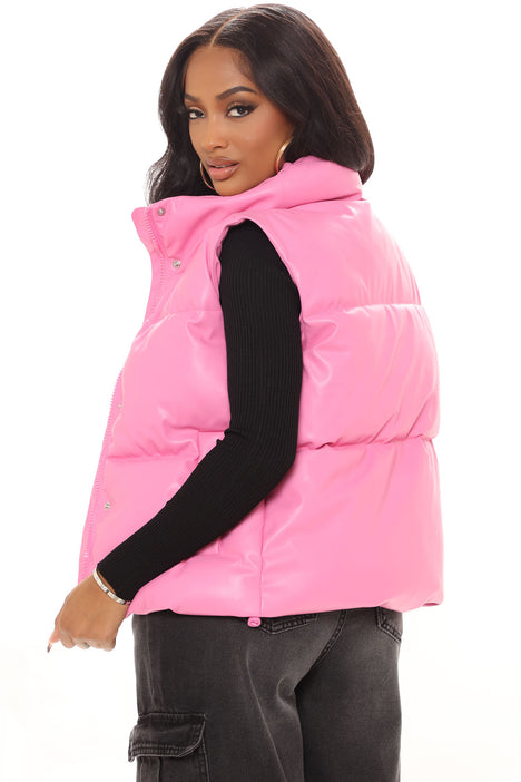 Womens hot clearance pink puffer vest