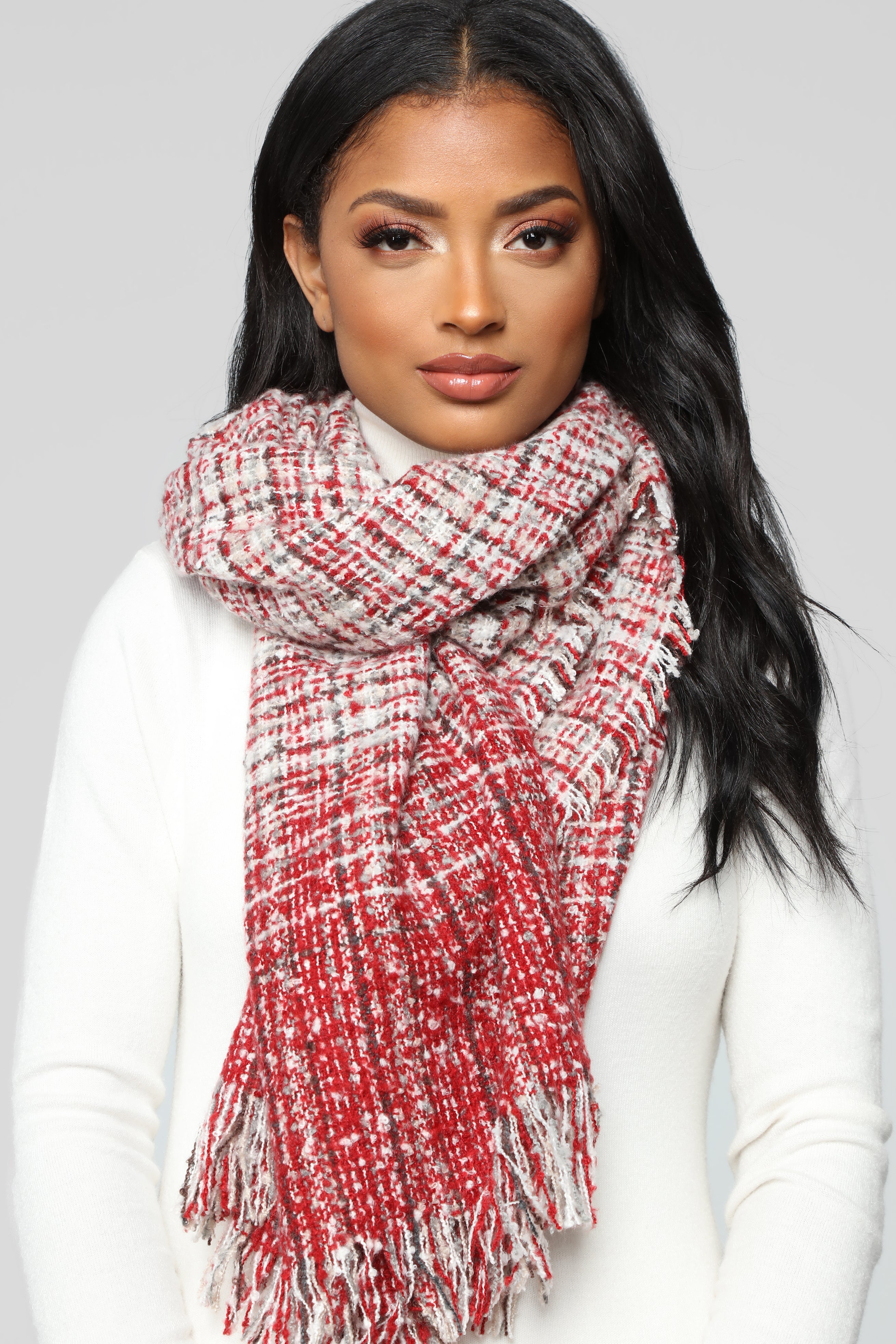 Posted A Tweed Scarf Red Fashion Nova Accessories Fashion Nova