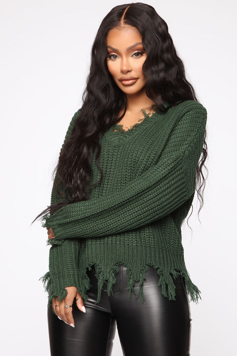 Fashion nova distressed sweater outlet