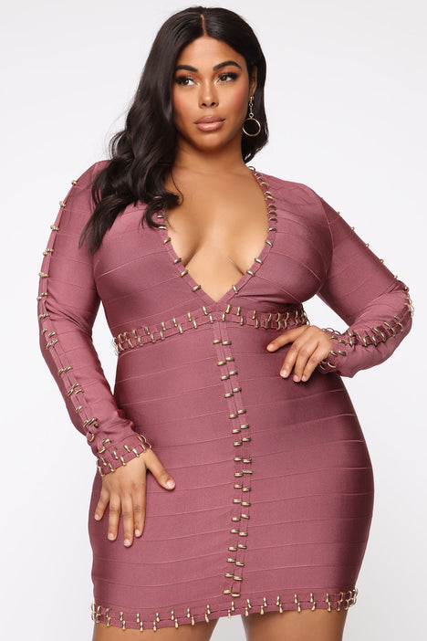 Zarah Bandage Dress Dark Mauve