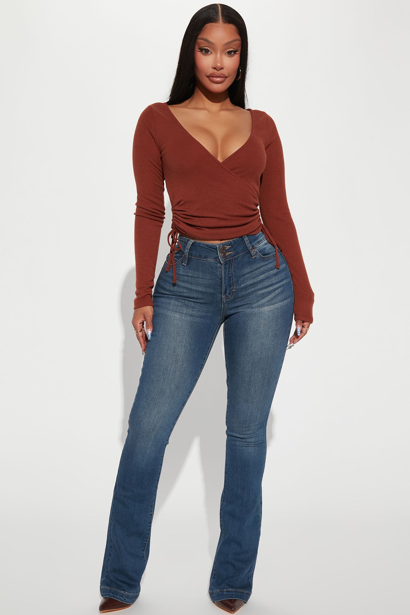 High waist bootcut deals stretch jeans