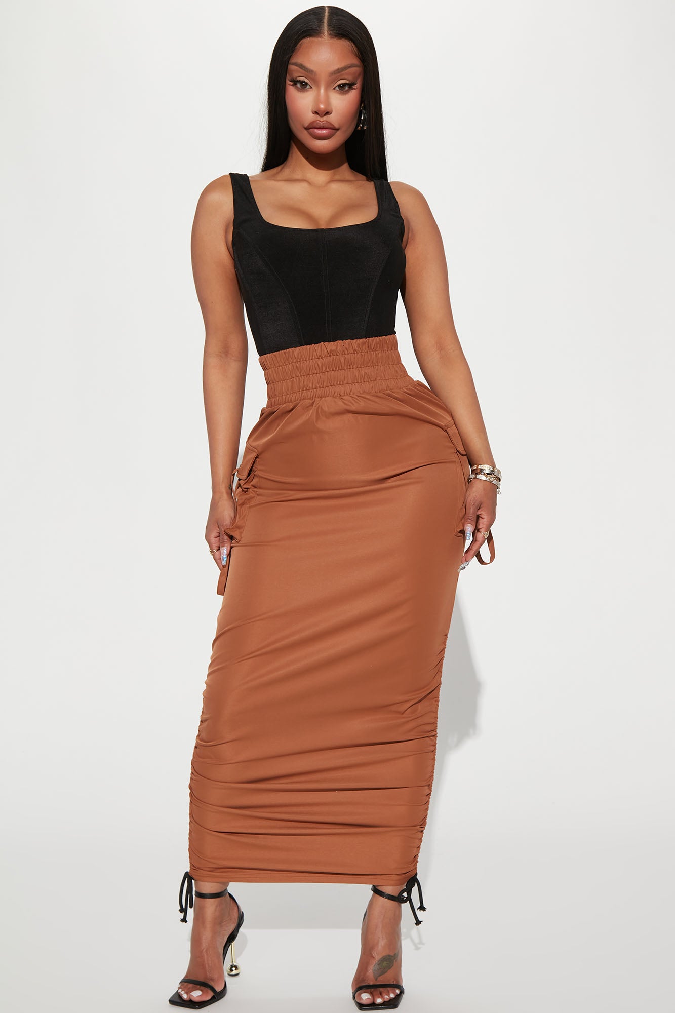 Mocha outlet maxi skirt