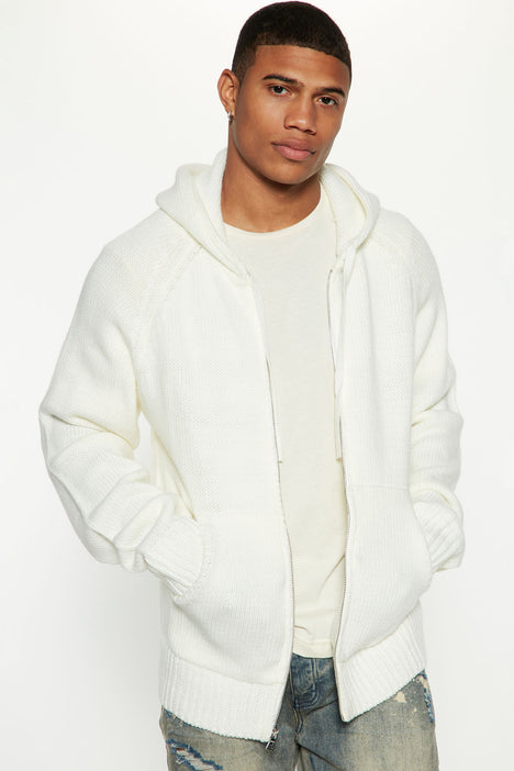 mens hooded zip sweater