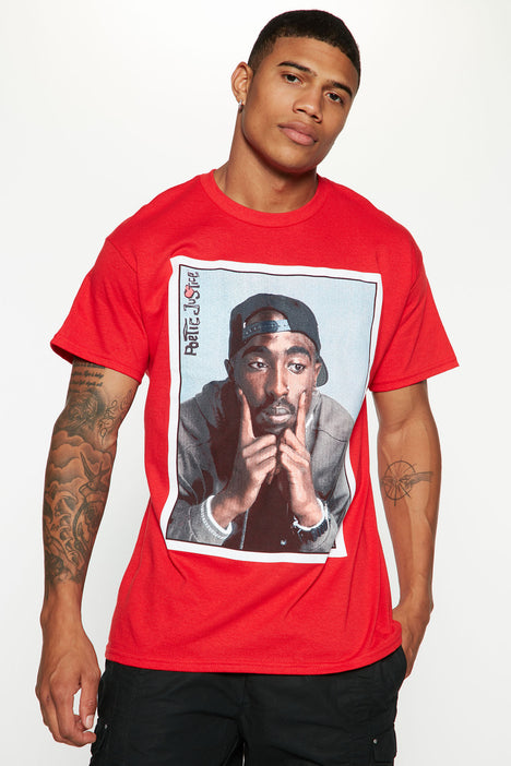 Men's red graphic shop tees