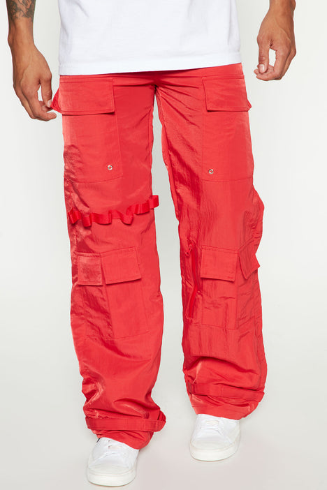 Red cargo pants fashion nova best sale