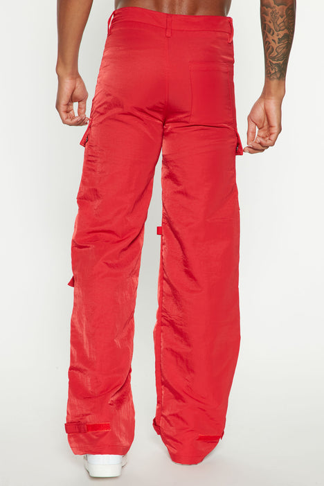 Red cargo pants fashion nova best sale
