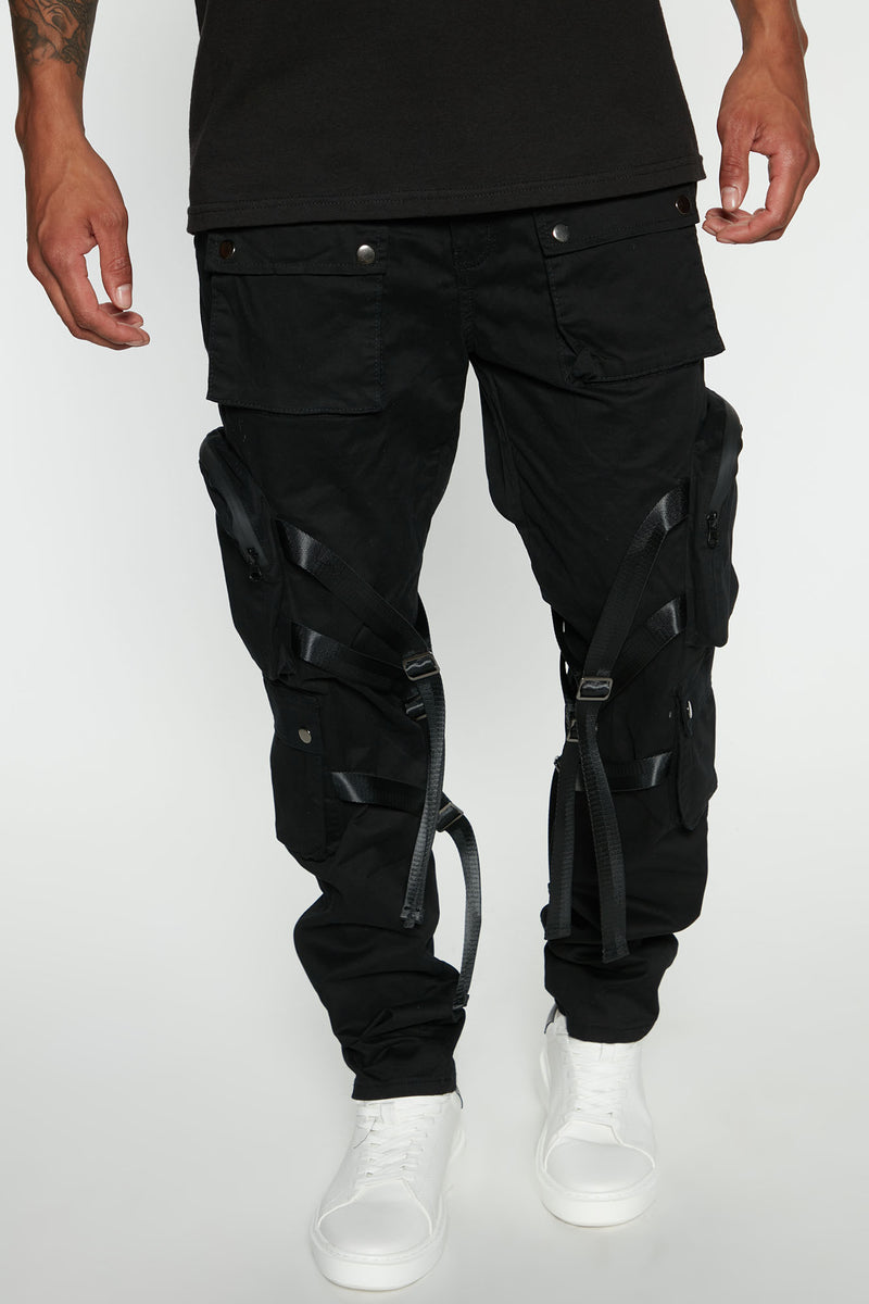 Strapped Cargo Pants - Black | Fashion Nova, Mens Pants | Fashion Nova