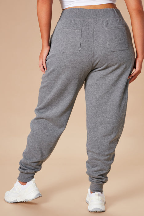 FASHION NOVA Gray Curvy Fit Fleece Sweatpants Warm Jogger Pants Size 3XL