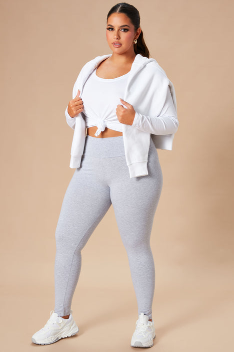 Grey leggings fashion nova top
