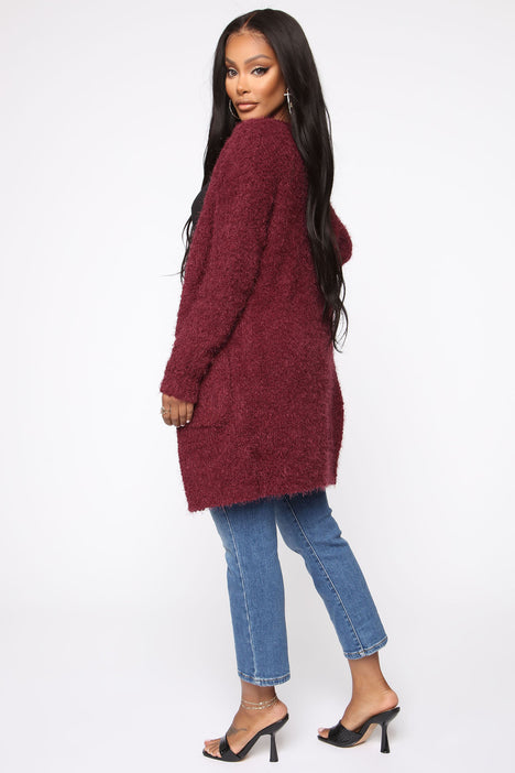 Never A Dull Moment Cardigan Wine Fashion Nova Sweaters