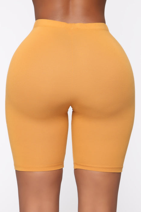 Mustard color hotsell biker shorts