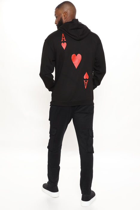 Ace Of Hearts Hoodie Black