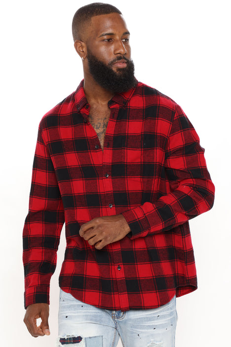 planer For en dagstur At opdage Weekend Long Sleeve Flannel Shirt - Red/Black | Fashion Nova, Mens Shirts |  Fashion Nova