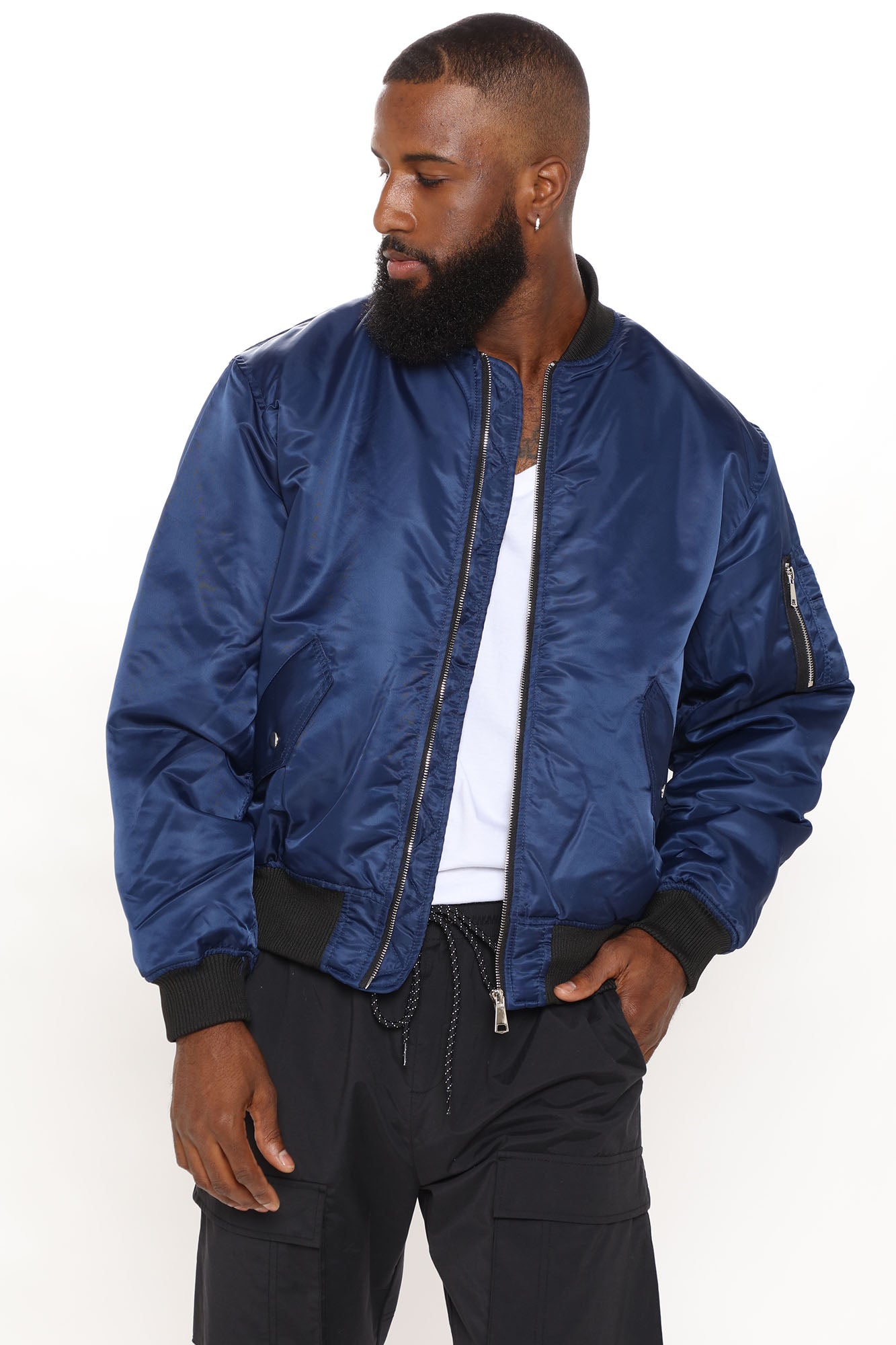 Classic Bomber Jacket Navy Fashion Nova Mens Jackets