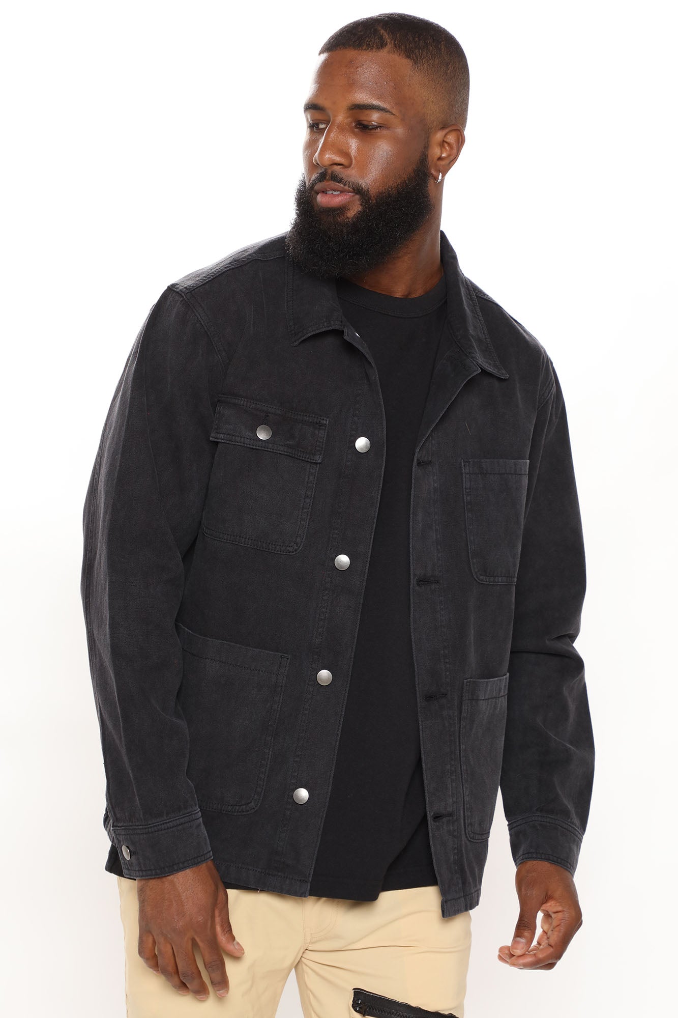 Black denim jacket fashion top nova