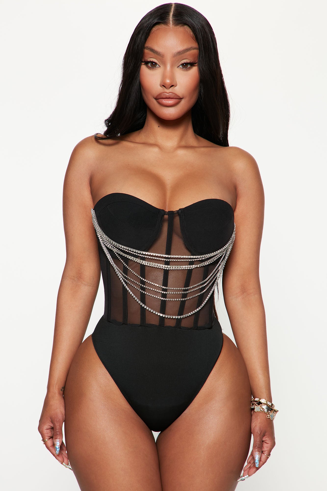 Black shop rhinestone bodysuit