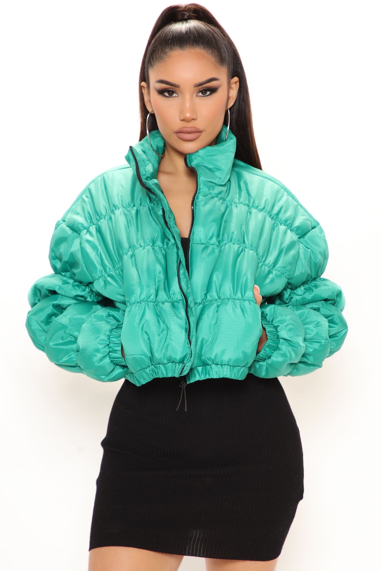 Fashion nova top green jacket