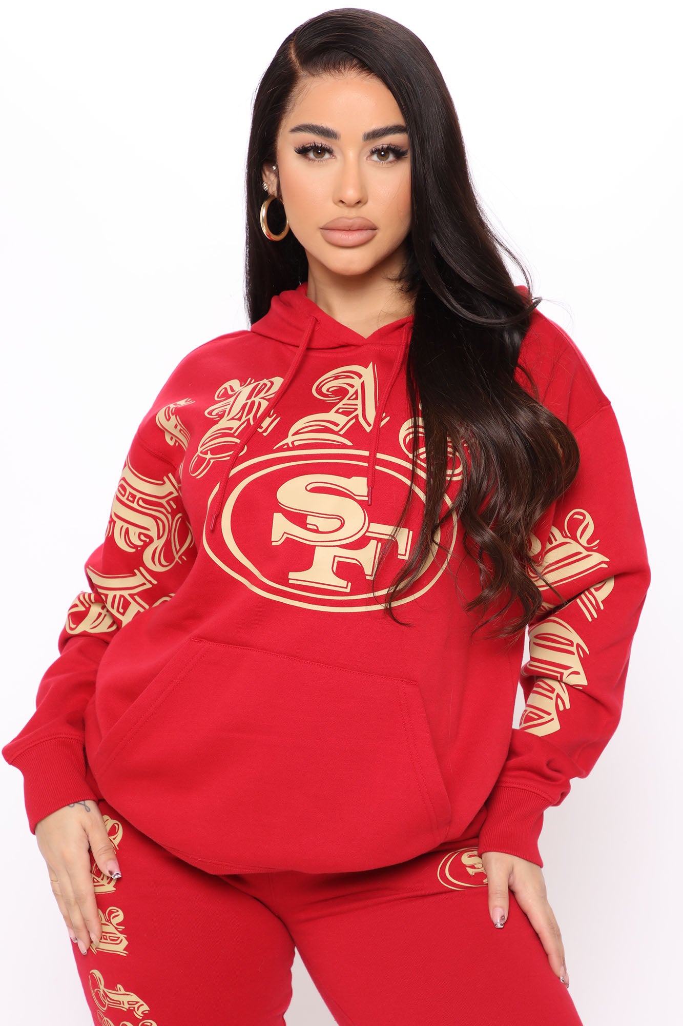 NFL Old English 49ers Hoodie - Burgundy