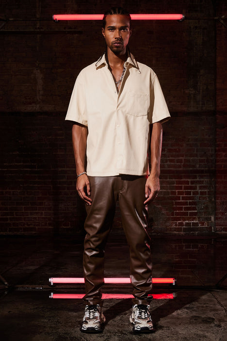 Rockstar Faux Leather Pants Chocolate Fashion Nova Mens Pants