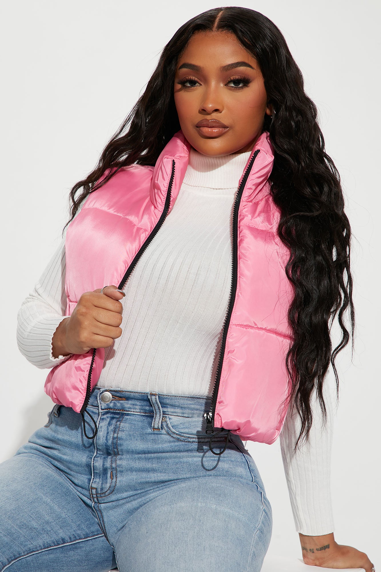 Pink vest outfit cheap