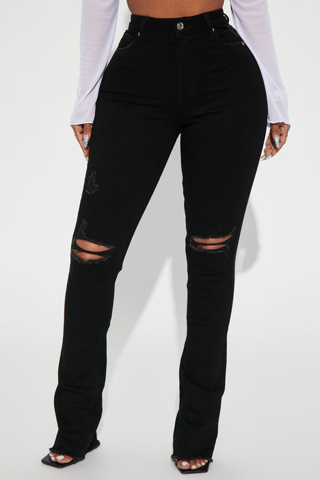 Black ripped skinny jeans top fashion nova