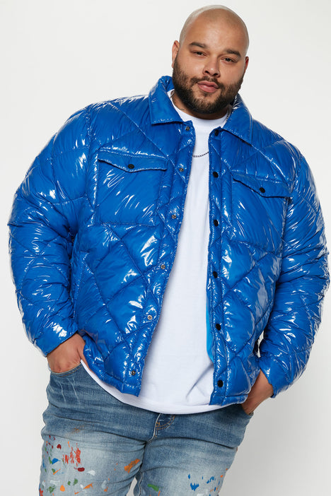Your Diamond Quilted Puffer Jacket Blue