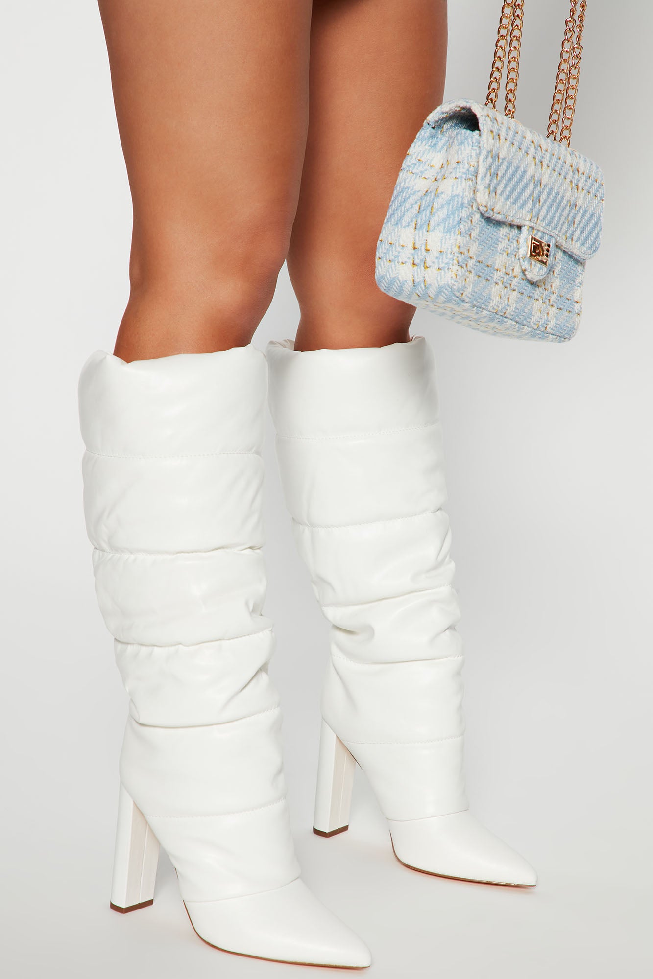 Snow Bunny Knee High Boots White Fashion Nova Shoes Fashion