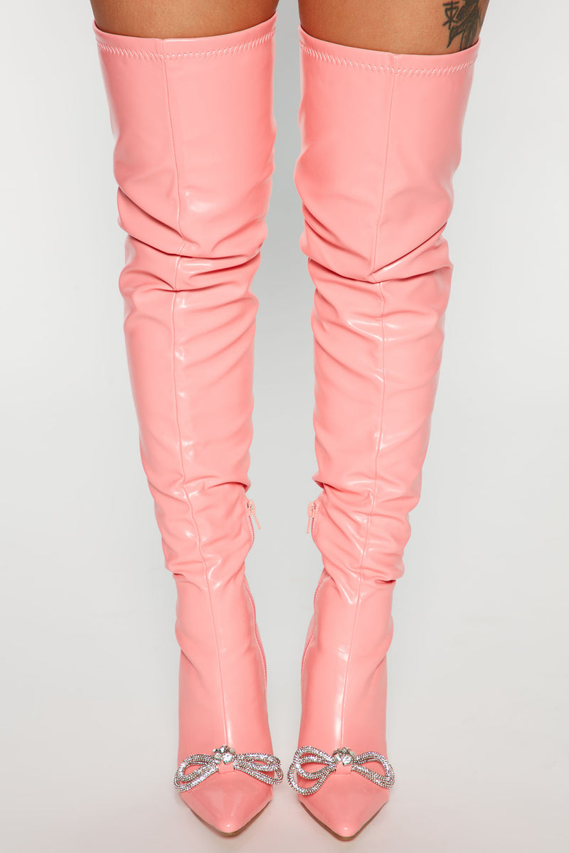 Tough Love Over The Knee Boots Pink Fashion Nova, Shoes Fashion Nova