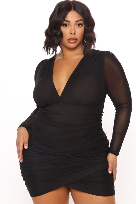 Fashion nova black sheer hot sale dress