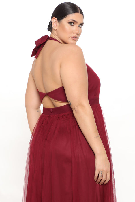 Women's Lidia Tulle Gown Dress in Red Size Medium by Fashion Nova