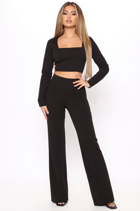 Luxe Living Pant Set - Black, Fashion Nova, Matching Sets