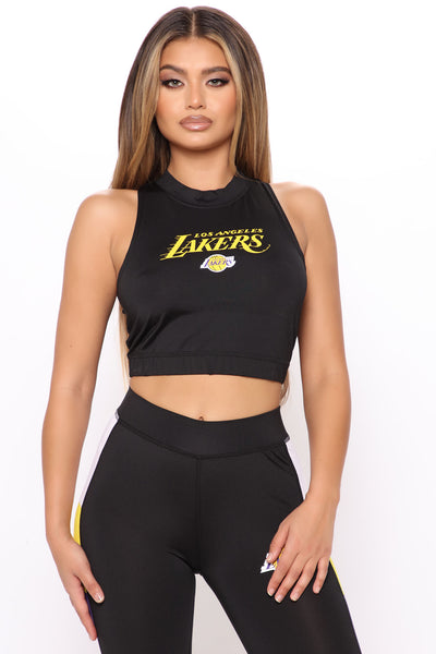 NBA Money Shot Lakers Crop Top - Black, Fashion Nova, Screens Tops and  Bottoms