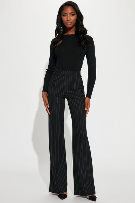 High waisted 2025 pinstripe jeans