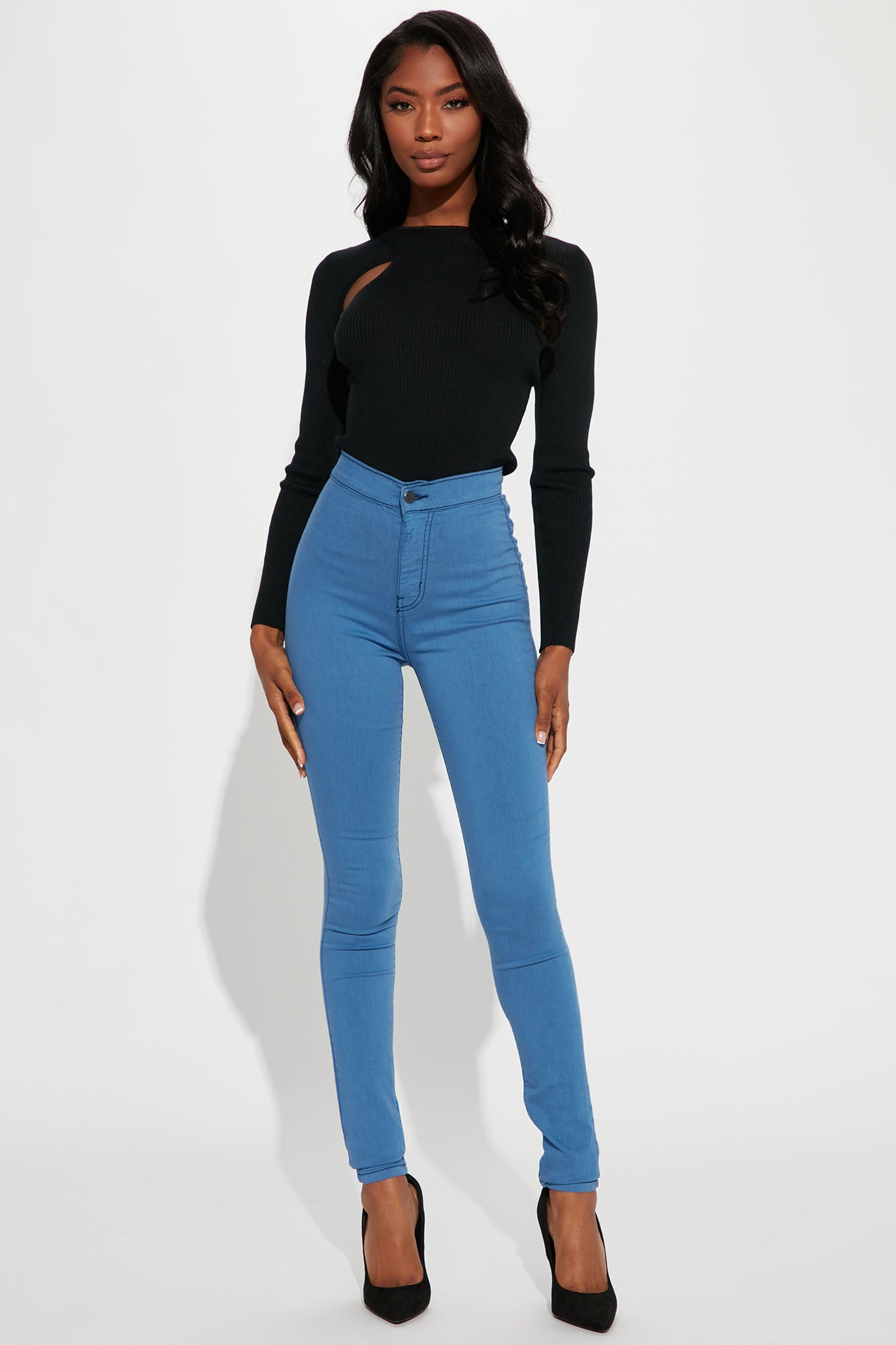 Fashion nova super high waist denim skinnies 2025
