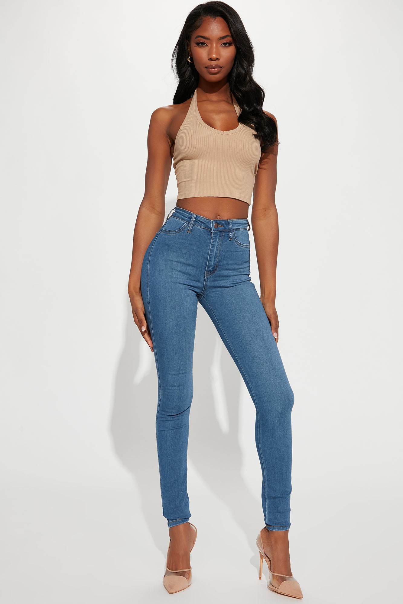 Women's Classic High Waist Skinny Jeans in Light Blue Wash Size 3 by Fashion Nova