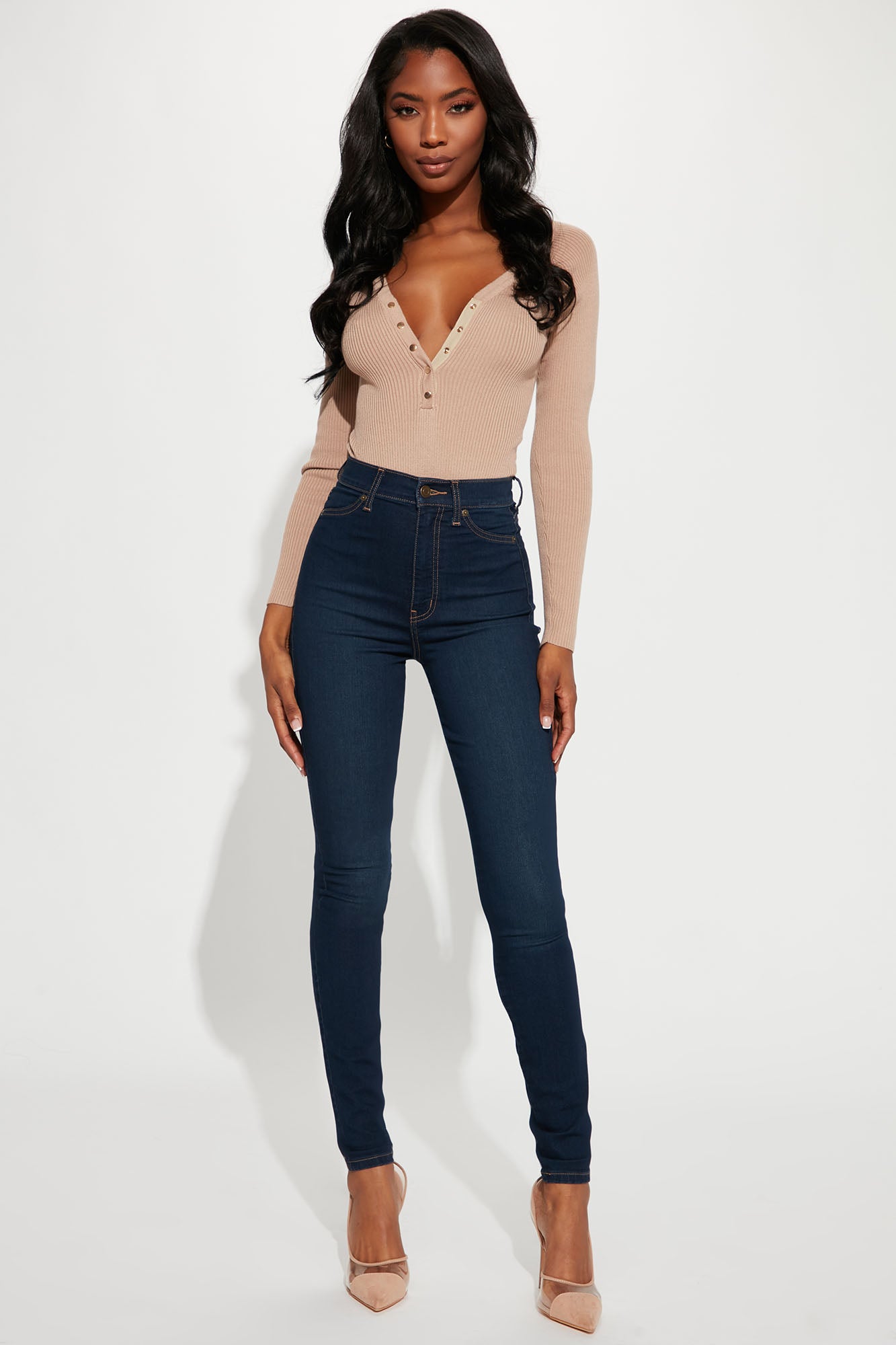 Tall Flex Game Strong Super High Rise Skinny Jeans - Dark Blue Wash