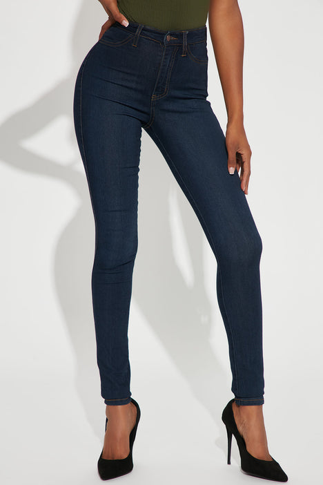 Women's Classic High Waist Skinny Jeans in Dark Denim Size 7 by Fashion Nova