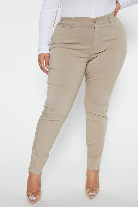 Girl in tight khaki pants clearance