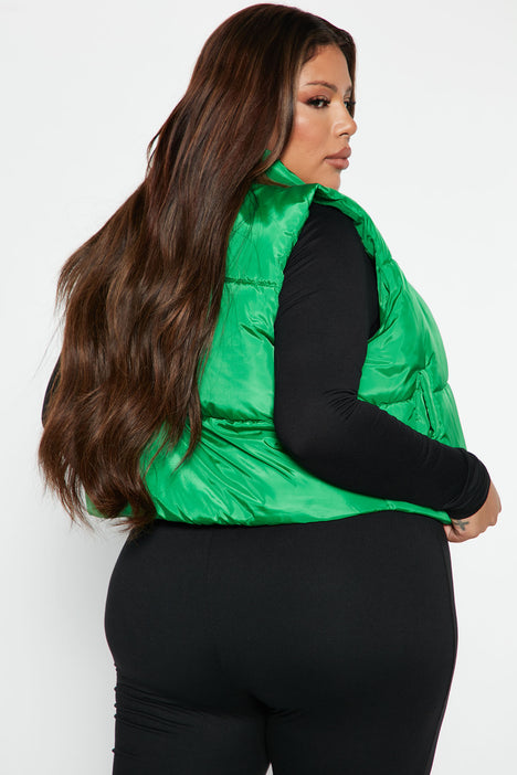 Kelly green top puffer vest
