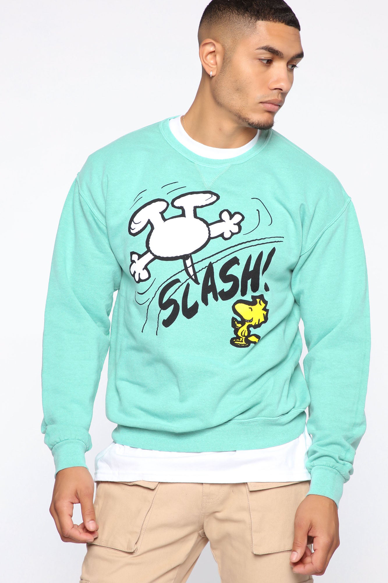 Slash Crew Neck Sweatshirt Mint Fashion Nova Mens Graphic