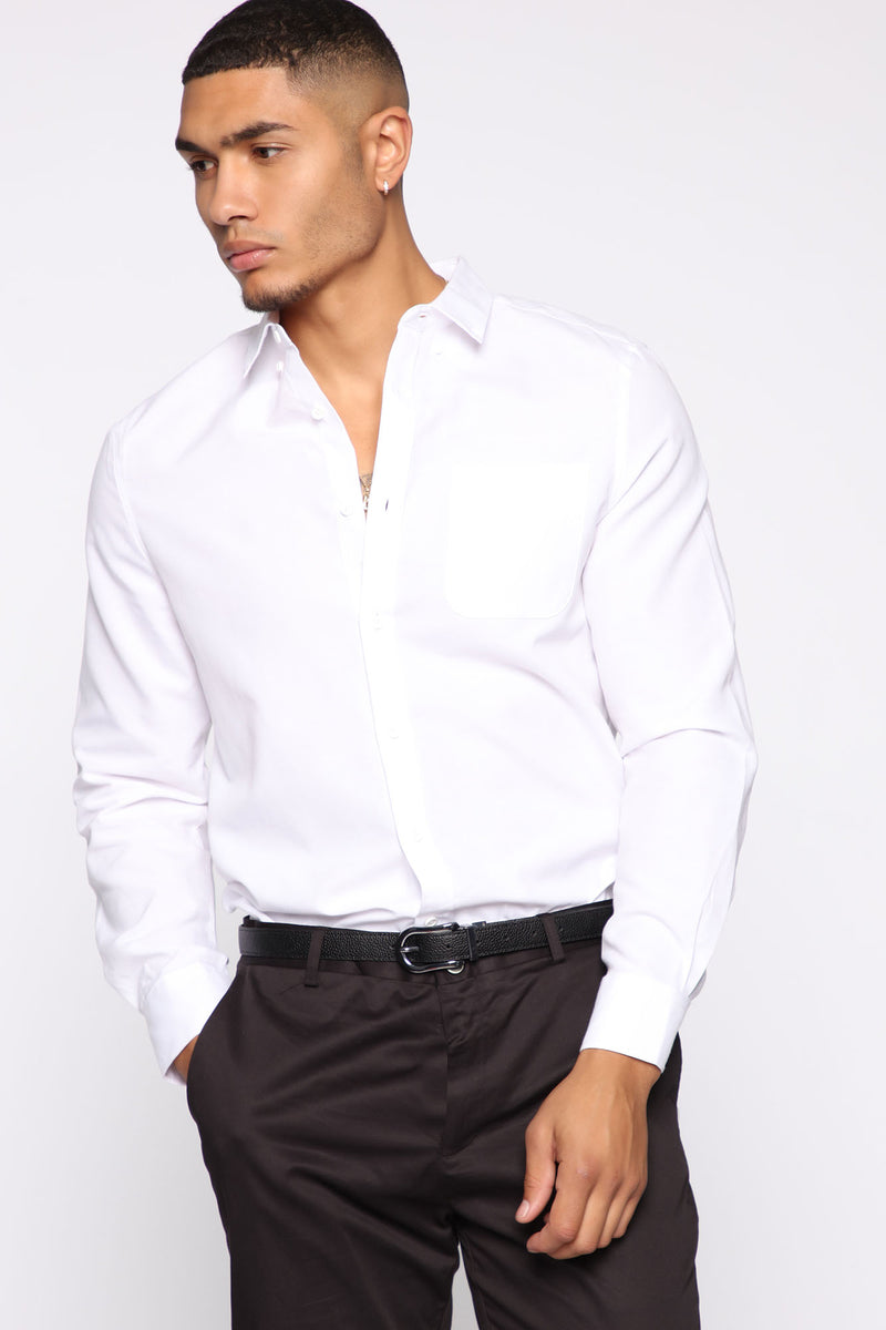 Simon Long Sleeve Woven Top - White | Fashion Nova, Mens Shirts ...