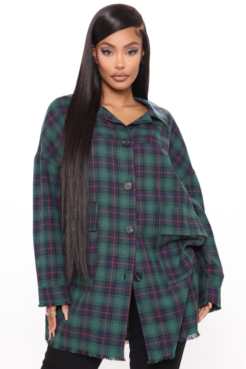 Keep Checkin' Flannel Top - Green/combo | Fashion Nova, Shirts ...