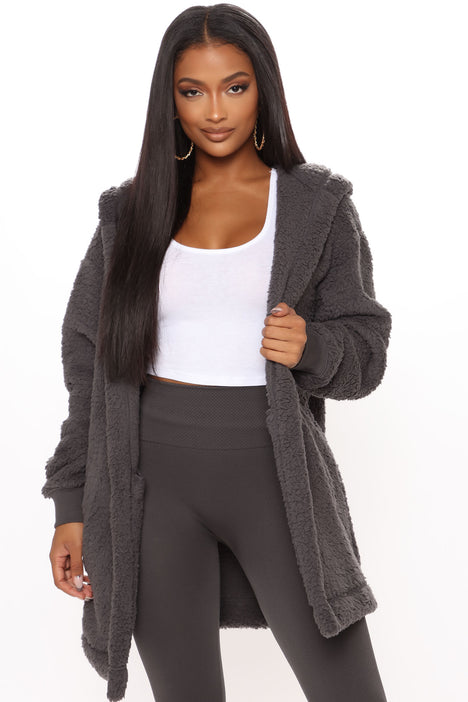 Grey sherpa sale cardigan