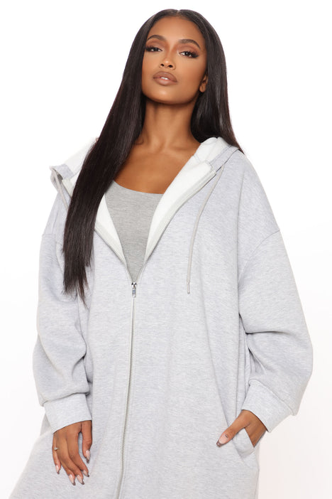 Grey oversized sweatshirt hotsell womens