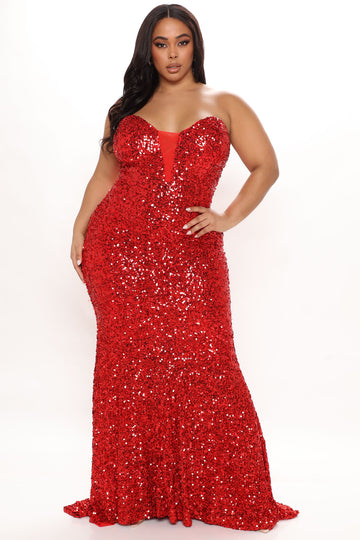 Fashion nova plus size evening best sale gowns